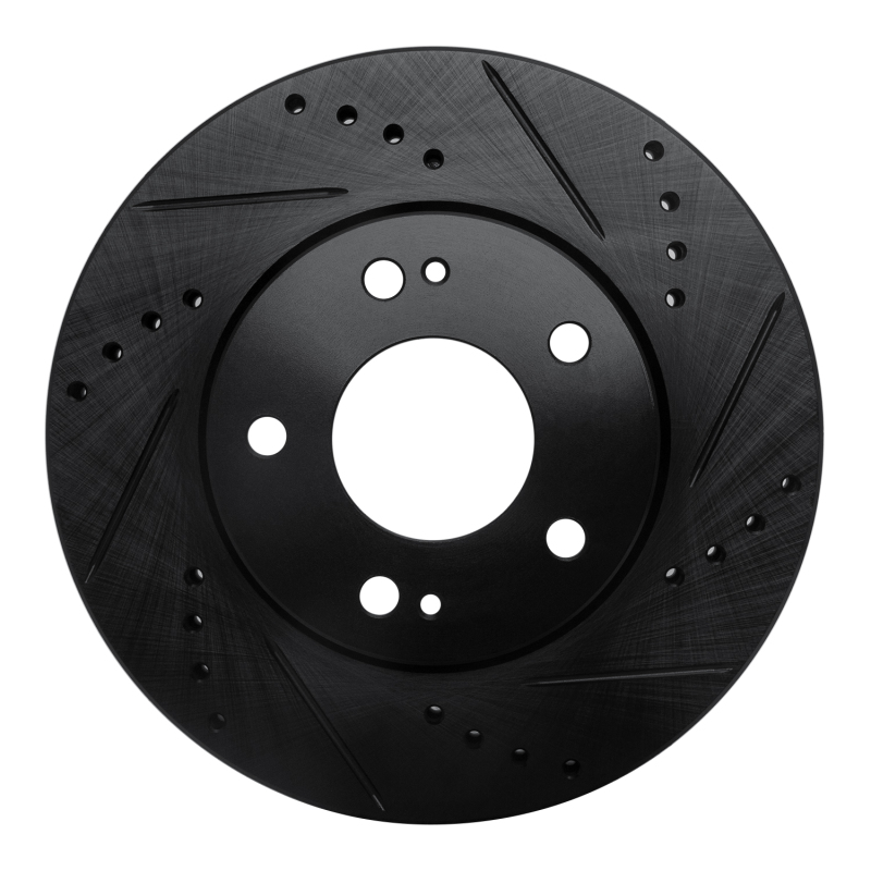 Chrysler Sebring Brake Rotor (1) - Front Right - R1 Concepts - Drilled & Slotted - Black - `00-`24